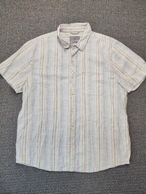 Royal Robbins Shirt Mens XL Hemp Organic Cotton Striped Button Down Gorpcore